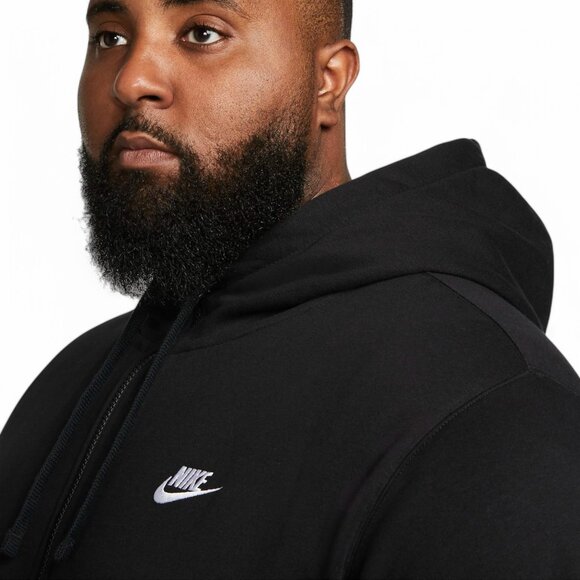 Nike Club Fleece Men's Sweatsuit 2 PC Tracksuit Matching Black Hoodie Pants NWT - Picture 6 of 14